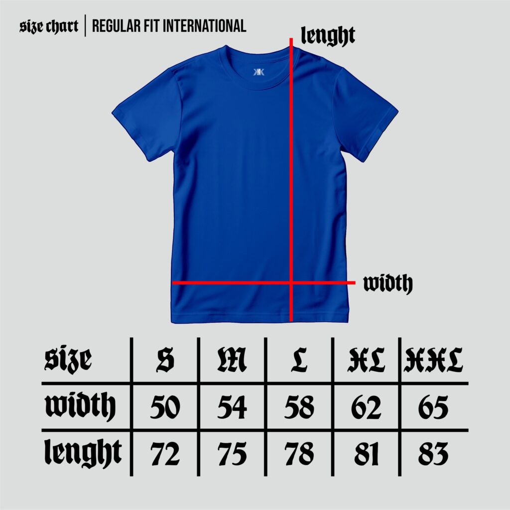 Tabel Ukuran Kaos Internasional